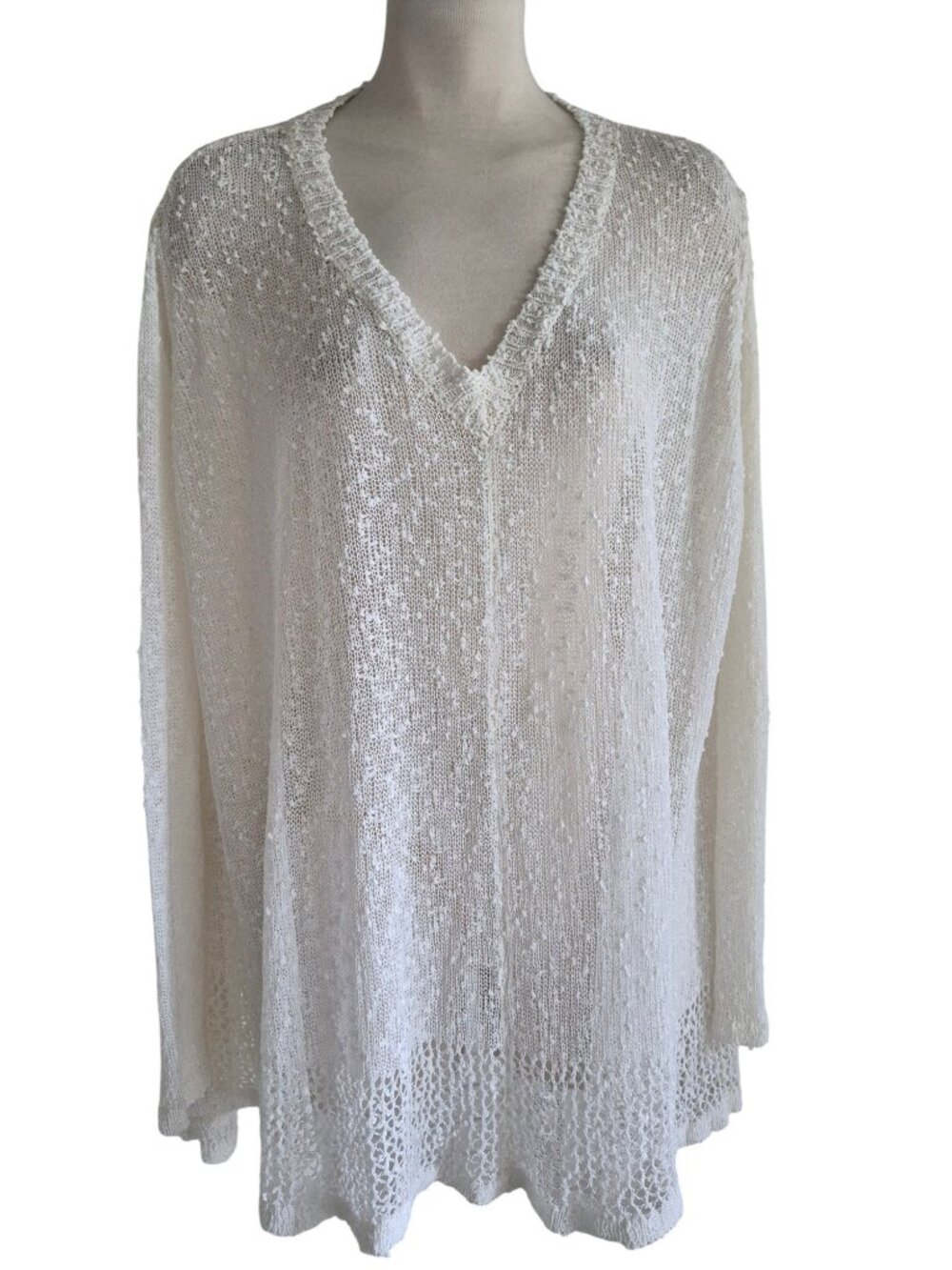 Millau NWT Sweater Open Weave Oversized Slouchy Silhouette Style Cream Color S